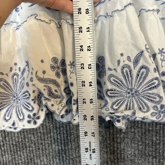 Kate Spade New York Womens Floral Embroidered Tiered Mini Skirt Size XL Boho - Picture 6 of 8